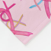 Borstkanker Bewustmaking Ribbons Fleece Blankets (Hoek)