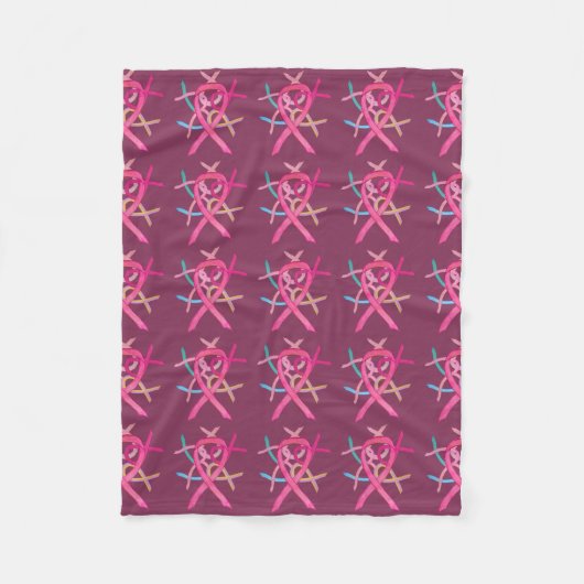 Borstkanker Bewustmaking Ribbons Fleece Blankets Deken (Voorkant)