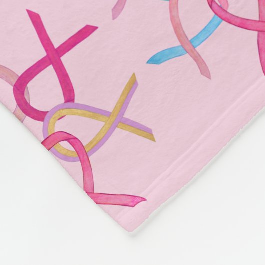 Borstkanker Bewustmaking Ribbons Soft Blankets Fleece Deken (Hoek)