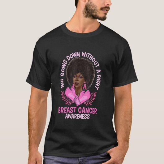 Borstkanker Bewustmaking Roze Afrikaanse Amerikaan T-shirt (Voorkant)