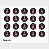Borstkanker Bewustmaking Roze boxinghandschoenen Ronde Sticker (Vel)