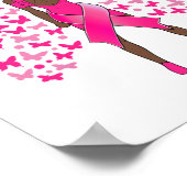 Borstkanker Bewustmaking Roze Butterflies Afrikaan Poster (Hoek)