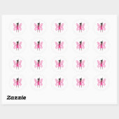 Borstkanker Bewustmaking Roze Butterflies Afrikaan Ronde Sticker (Vel)