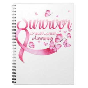Borstkanker Bewustmaking Roze Butterflies Ribbon Notitieboek