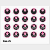 Borstkanker Bewustmaking Roze Cup Cake Ronde Sticker (Vel)
