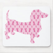 Borstkanker Bewustmaking Roze Dachshund Muismat (Voorkant)
