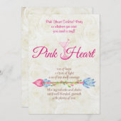 Borstkanker Bewustmaking Roze hartrecept Boho Kaart (Voorkant / Achterkant)