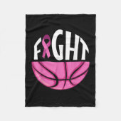 Borstkanker Bewustmaking Roze lint Basketball Tea Fleece Deken (Voorkant)