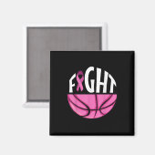 Borstkanker Bewustmaking Roze lint Basketball Tea Magneet (Voorkant / Achterkant)