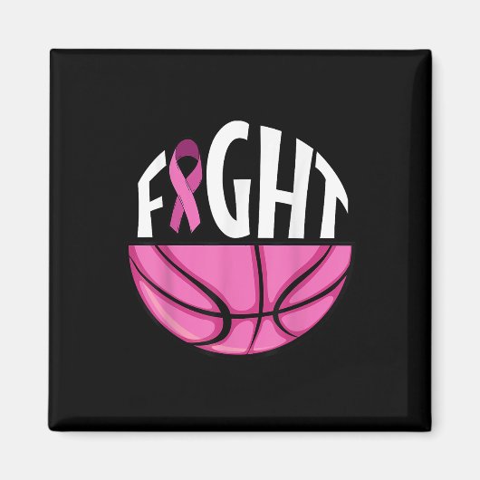 Borstkanker Bewustmaking Roze lint Basketball Tea Magneet (Voorkant)