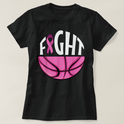 Borstkanker Bewustmaking Roze lint Basketball Tea T-shirt (Design voorkant)