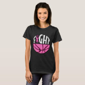 Borstkanker Bewustmaking Roze lint Basketball Tea T-shirt (Voorkant volledig)
