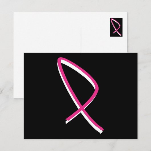 Borstkanker Bewustmaking Roze lint Briefkaart (Voorkant / Achterkant)