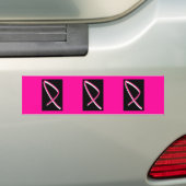 Borstkanker Bewustmaking Roze lint Bumpersticker (Op auto)