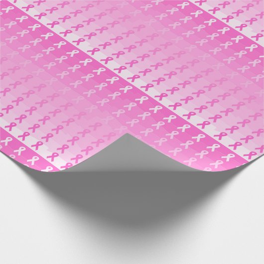 Borstkanker Bewustmaking Roze lint Cadeaupapier (Hoek)