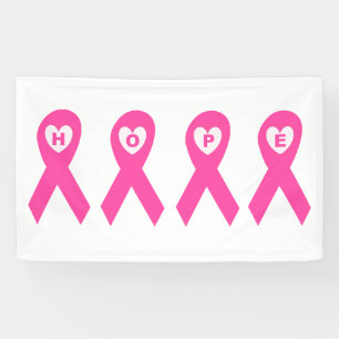 Borstkanker Bewustmaking Roze lint HOPE Spandoek