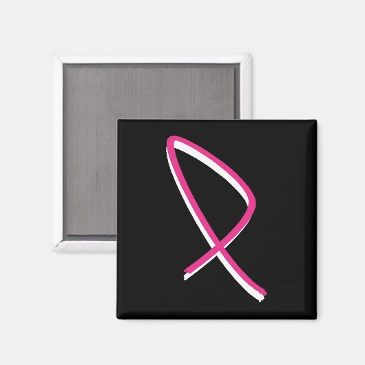 Borstkanker Bewustmaking Roze lint I Magneet (Voorkant / Achterkant)