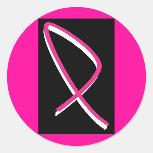Borstkanker Bewustmaking Roze lint I Ronde Sticker (Voorkant)