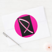 Borstkanker Bewustmaking Roze lint I Ronde Sticker (Envelop)