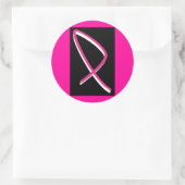 Borstkanker Bewustmaking Roze lint I Ronde Sticker (Tas)