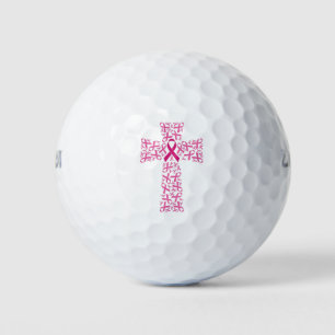 Borstkanker Bewustmaking Roze lint kruis Golfballen