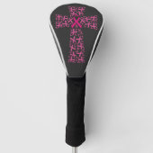Borstkanker Bewustmaking Roze lint kruis Golfheadcover (Voorkant)