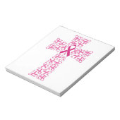 Borstkanker Bewustmaking Roze lint kruis Notitieblok (Linkerzijde)