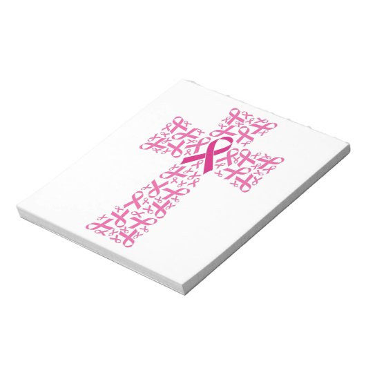Borstkanker Bewustmaking Roze lint kruis Notitieblok (Linkerzijde)