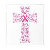 Borstkanker Bewustmaking Roze lint kruis Notitieblok (Voorkant)
