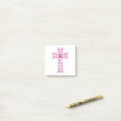 Borstkanker Bewustmaking Roze lint kruis  Post-it® Notes (Op bureau)