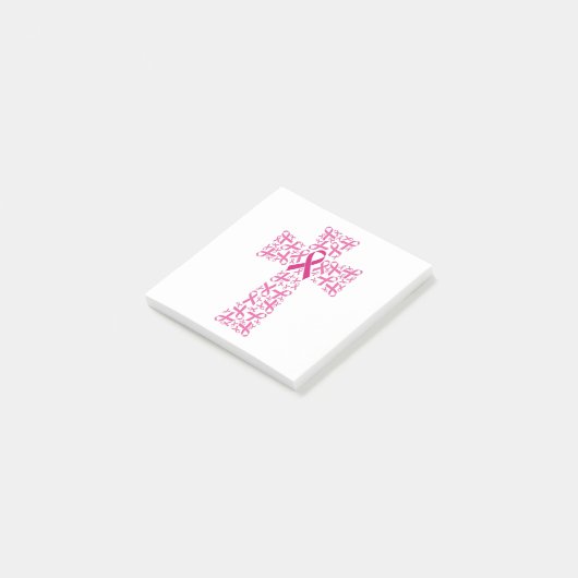 Borstkanker Bewustmaking Roze lint kruis Post-it® Notes (Schuin)