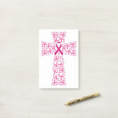 Borstkanker Bewustmaking Roze lint kruis Post-it® Notes (Op bureau)