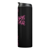 Borstkanker Bewustmaking Roze lint kruis  Thermosbeker (Geroteerd rechts)