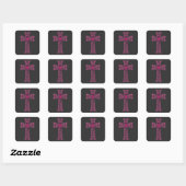 Borstkanker Bewustmaking Roze lint kruis Vierkante Sticker (Vel)