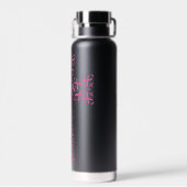Borstkanker Bewustmaking Roze lint kruis Waterfles (Achterkant)