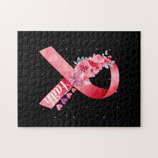 Borstkanker Bewustmaking Roze lint Legpuzzel (Horizontaal)