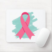 Borstkanker Bewustmaking Roze lint Logo Muismat (Met muis)
