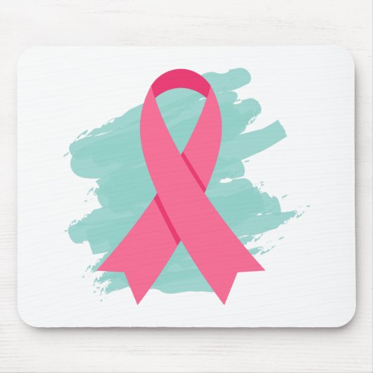 Borstkanker Bewustmaking Roze lint Logo Muismat (Voorkant)