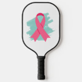 Borstkanker Bewustmaking Roze lint Logo Pickleball Paddle (Voorkant)