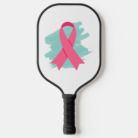 Borstkanker Bewustmaking Roze lint Logo Pickleball Paddle (Voorkant)