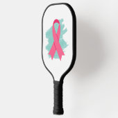 Borstkanker Bewustmaking Roze lint Logo Pickleball Paddle (Links)