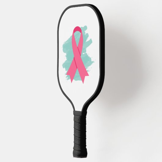Borstkanker Bewustmaking Roze lint Logo Pickleball Paddle (Links)