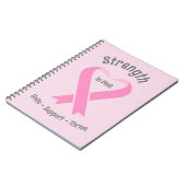 Borstkanker Bewustmaking Roze lint Notitieboek (Linkerzijde)