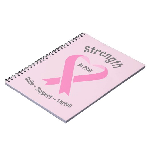Borstkanker Bewustmaking Roze lint Notitieboek (Linkerzijde)