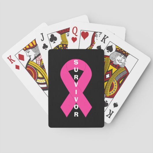 Borstkanker Bewustmaking Roze lint overleving Pokerkaarten (Achterkant)