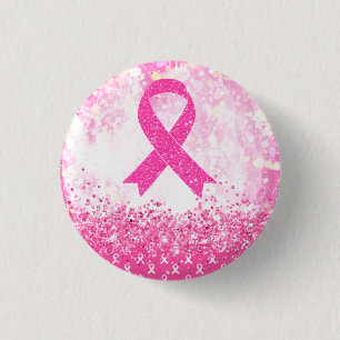 Borstkanker Bewustmaking Roze lint Ronde Button 3,2 Cm