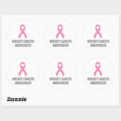 Borstkanker Bewustmaking Roze lint Ronde Sticker (Vel)