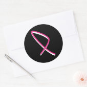 Borstkanker Bewustmaking Roze lint Ronde Sticker (Envelop)