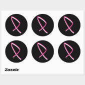 Borstkanker Bewustmaking Roze lint Ronde Sticker (Vel)