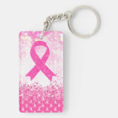 Borstkanker Bewustmaking Roze lint Sleutelhanger (achterkant)